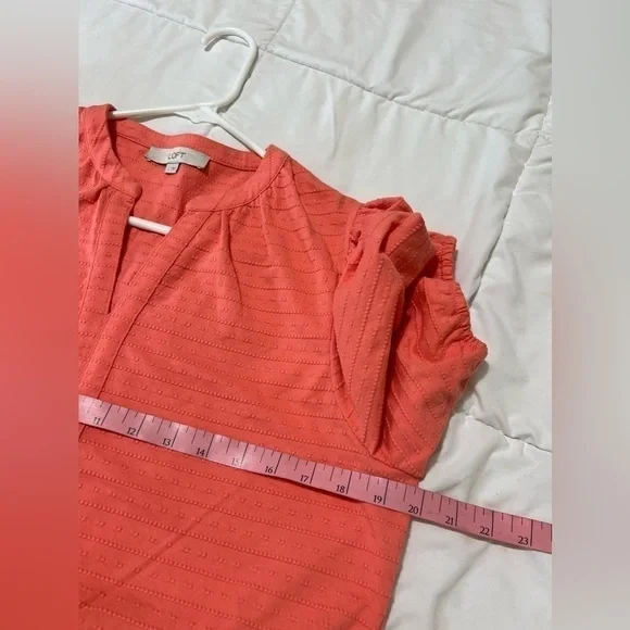 LOFT Puff Sleeve Flounce Swing Dress size L - Picture 9 of 16